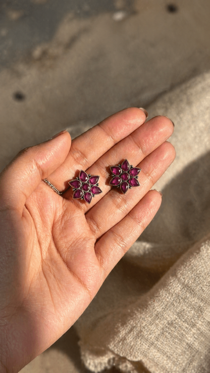 SILVER STONE EARRINGS