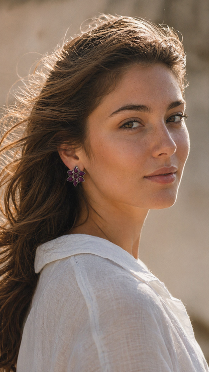 SILVER STONE EARRINGS